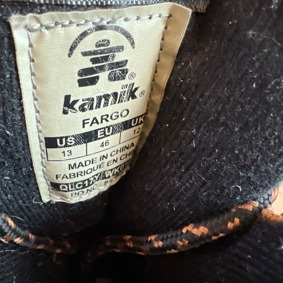#2752 Kamik Fargo 3M 200G Thinsulate snow winter proof boots US 13